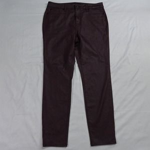 Simply Vera by Vera Wang 14 Skinny Coated Maroon Red‎ Flex Denim Jeans